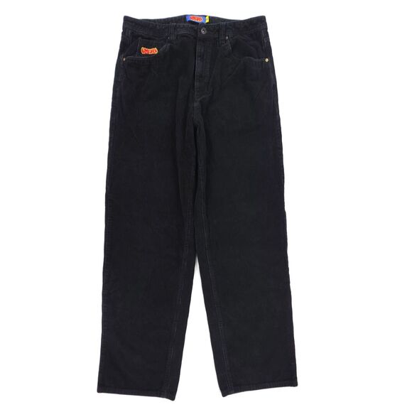 Empyre Other - EMPYRE Loose Fit Baggy Skater Corduroy Pant Black 90s Y2K Streetwear Grunge Boho